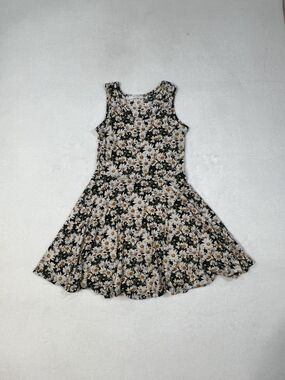 Prospero Black Daisy Print Sleeveless Mini Dress